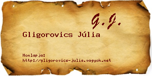 Gligorovics Júlia névjegykártya